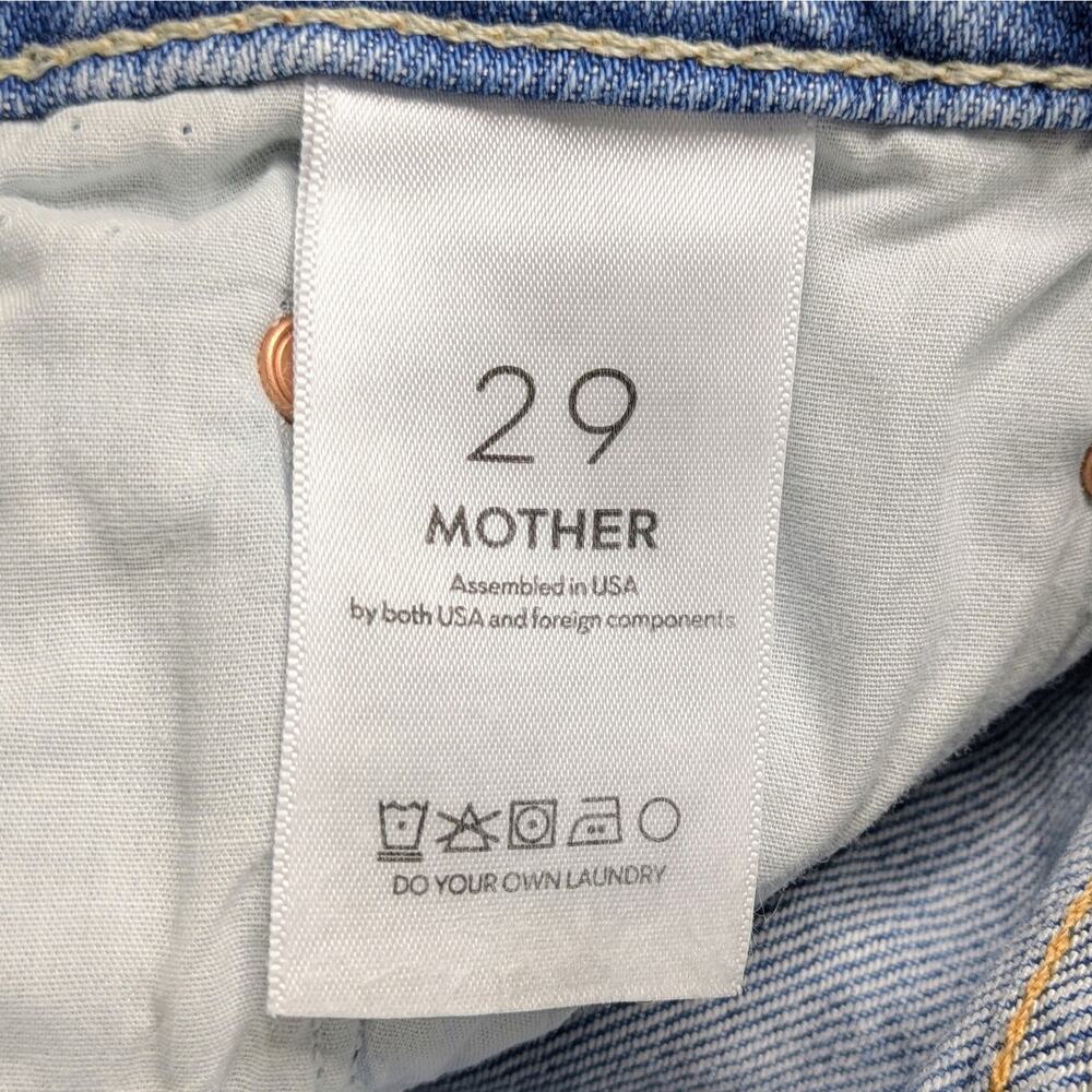 MOTHER Superior Lasso Sneak 29 Sow Surreal Blue Straight Leg High Rise - Picture 3 of 14